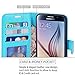 S6 Case, LK Galaxy S6 Wallet Case, Luxury PU Leather Case Flip Cover with Card Slots & Stand For Samsung Galaxy S6, SKY BLUE