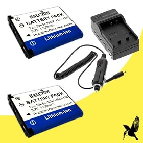 Two Halcyon 1200 mAH Lithium Ion Replacement Battery and Charger Kit for Olympus LI-42B and Olympus Stylus Tough TG-310, Tough 3000, Stylus 850, Stylus 5010, Stylus 7030, Stylus 7040, Stylus FE4030, VR310, VR320, VR330