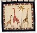 African Giraffe Tribal Textile (Black) Wall Hanging