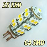 1.5Watts G4 25 SMD LED Warm White Marine Light Bulb Lamp 12 Volt