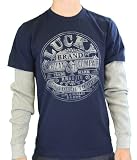 Lucky Brand Jeans Thermal Long Sleeve T-Shirt Navy Blue To Tough to Die