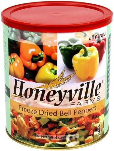 Freeze Dried Bell Peppers - 6 Can Case - 1.5 Pounds