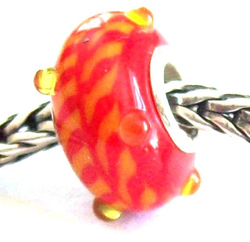 Melina World Jewellery - 10020 - Murano Glass Bead with a Solid Sterling Silver 925 Core - Handmade - Designed in Greece - Fits chains from Biago, Chamilia, Pandora & Trollbeads