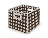 Badger Basket Folding Nursery Basket/Storage Cube, Brown Dot