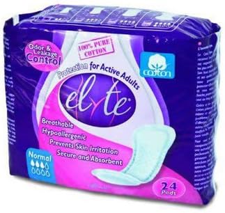 Elyte Light Cotton Incontinence Pads - Normal - 24 Pack