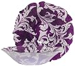 Glass Ornate French Lily Design Plum Medium Bowl 11.5" D, 3" H