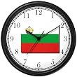 Flag of Bulgaria - Bulgarian Theme Wall Clock by WatchBuddy Timepieces (Slate Blue Frame)