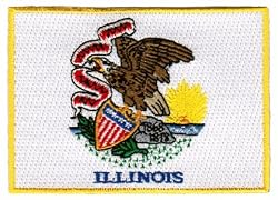 Illinois State Flag Embroidered Patch Iron-On IL Emblem