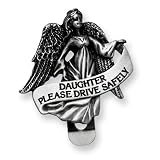 Pewter Finish Daughter Guardian Angel Visor Clip Pewter Finish Daughter Guardian Angel Visor Clip