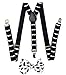 Premium Quality 1 Inch Suspender & 4.5 Inch Bowtie Combo Set, Mens Womens Unisex