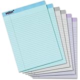 TOPS Prism Plus 100% Recycled Legal Pad, 8-1/2 x 11-3/4 Inches, Perforated, Assorted Colors: Gray, Orchid, Blue, Legal/Wide Rule, 50 Sheets per Pad, 6 Pads per Pack (63116)
