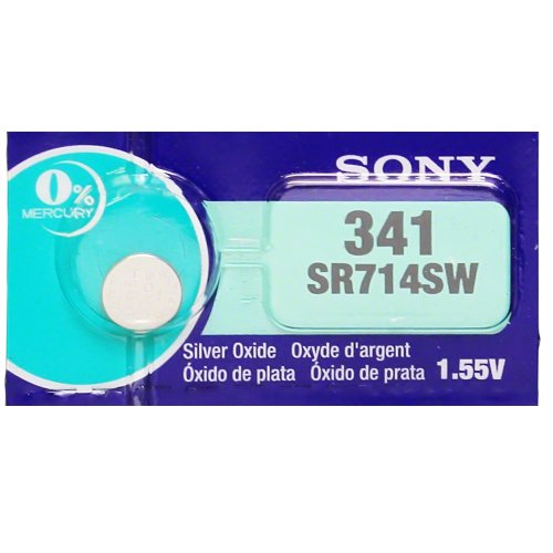 Sony 341 SR714SW 1 55V Silver Oxide 0 Hg Mercury Free Watch Battery
