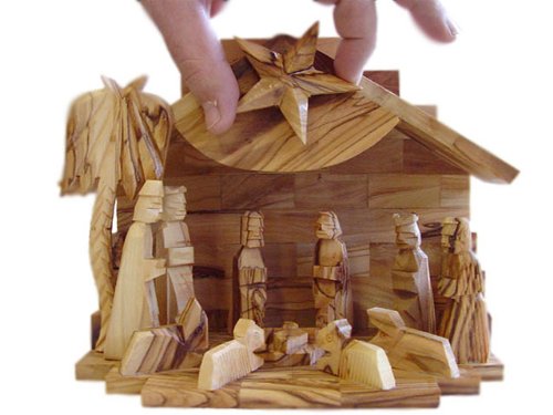 Olive Wood Silent Night Musical Nativity Picture