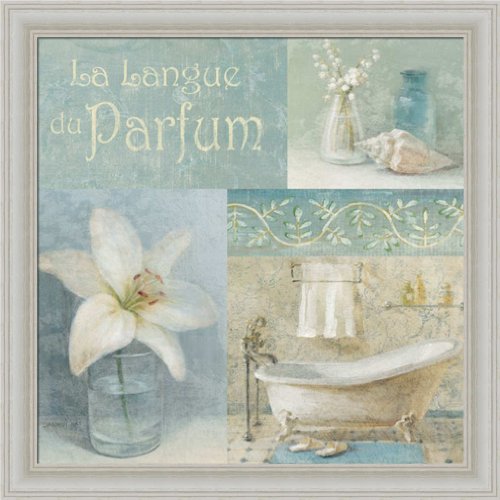 Parfum I by Danhui Nai Blue Bath Room Bathroom Wall Art Print Framed Décor