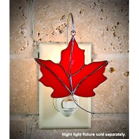 SWITCHABLES SW-143 - RED MAPLE LEAF Stained Glass Night Light Cover - Night Light Fixture... by Switchables