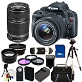 Canon EOS Rebel SL1 18.0 MP CMOS Digital SLR Kit with 18-55mm EF-S IS STM Lens & Canon EF-S 55-250mm f/4-5.6 IS II Lens. Includes