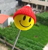 Happy Smiley Yellow Face w/ Red Hat Car Truck SUV Antenna Topper