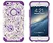 iPhone 6, DandyCase 2in1 Hybrid High Impact Hard Lavender & Cream Floral Pattern + Purple Silicone Case Cover for Apple iPhone 6 (4.7