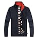 Shengweiao Men's Zip Knitted Cardigan Sweater