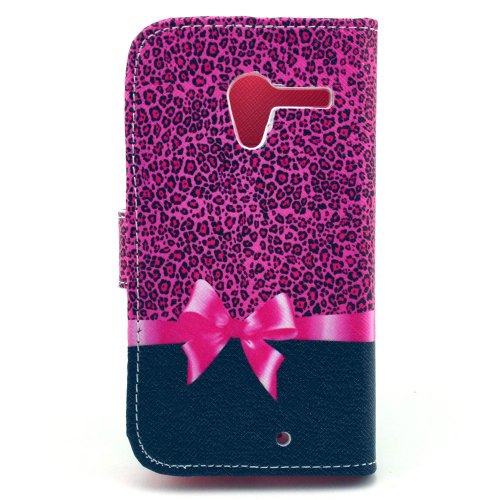 Bayke Brand / Motorola Google Moto X Fashion PU Leather Wallet Flip Protective Skin Case with Stand with Credit Card Slots & Holder (Leopard Print)