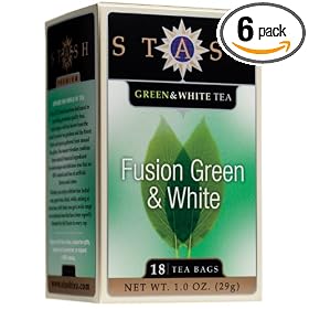 Stash Premium Fusion Green & White Tea, Tea Bags, 18-Count Boxes (Pack of 6)