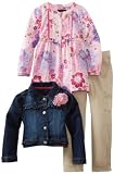 Calvin Klein Girls 2-6X Jacket With Pink Printed Top and Cargo Pant