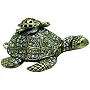 Antique Sea Turtle With A Baby On Its Crystal Shell Bejeweled Trinket Box