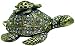 Antique Sea Turtle With A Baby On Its Crystal Shell Bejeweled Trinket Box