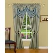 IMPERIAL JACQUARD - COMPLETE ONE ROD WINDOW TREATMENT , ICE BLUE