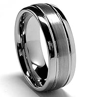 8MM Dome Matte Finish / High Polish Tungsten Carbide Ring size 11