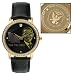 Obama Unisex Gold-tone Crystal Leather Strap Commemorative Watch BO-4710
