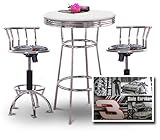 Chrome Bar Table & 2 Chrome Adjustable 24"-29" Dale Earnhardt Sr. Nascar #3 ....