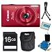 Canon PowerShot ELPH 130 IS Red 16MP Digital Camera 16GB Bundle - Includes camera, 16GB Secure Digital SD Memory Card, Ultra-Compact Digital Camera Deluxe Carrying Case, NB-11L Replacement Battery, Flexible Mini Table-top Tripod, and Cleaning Kit