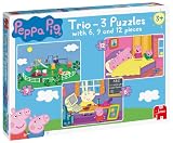 Peppa Pig Trio - 3 Jigsaw Puzzles in a Box (6, 9 and 12 Pieces)