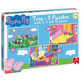 Peppa Pig Trio - 3 Jigsaw Puzzles in a Box (6, 9 and 12 Pieces)