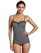 It Figures! Womens Retro Dot Retro Sheath Swimwear,Black/White,16