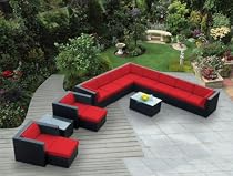 Big Sale Genuine Ohana Outdoor Patio Sofa Sectional Wicker Furniture 14pc Couch Set with Free Patio Cover