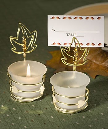 Fall Themed Place Card Holder/Candle Wedding Favors, 16