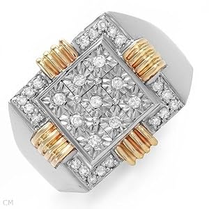 Majestic Brand New Gents Ring With Genuine Diamonds Made of Two tone Gold