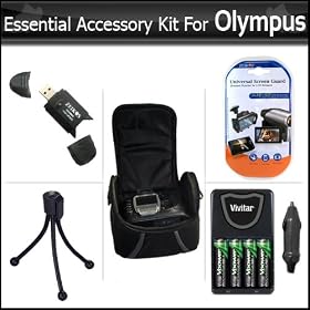 Click here to buy Essential Accessory Kit For Olympus SP-620UZ, SP-610UZ, SP-600UZ, FE-46, FE-47 Digital... by Butterfly.