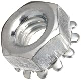 Zinc Plated Steel Hex Nut with Washer, #6-32 (Pack of 100)