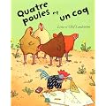 Quatre poules et un coq