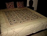 Hand Embroidered, Multicolored Thread, Mirror Work, Bedspread Set - 2