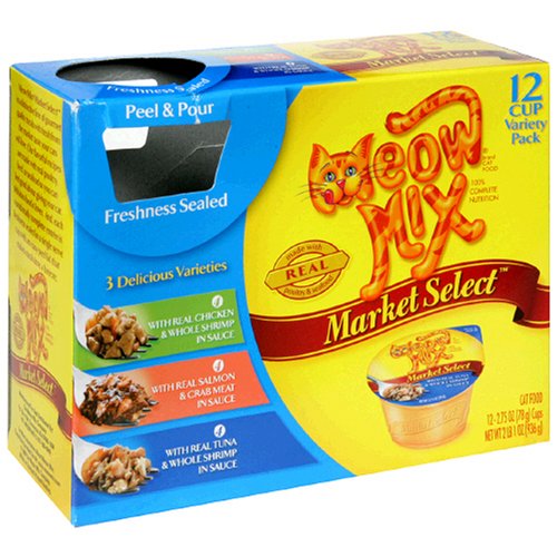 Meow Mix Market Select Seafood Variety Pack, 2.75 -Ounce Units (Pack of 48)