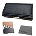 for BLU Life ONE L120 Sideways Black Leather Sleeve Case Belt Clip Holster ZW Pouch + AIS Cell Phone Microfiber Cleaning Cloth (by All_Instore)