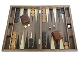 19 in. Wood Backgammon Set - Starburst Inlay