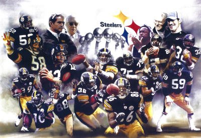 Pittsburgh Steelers (Group, Trophies) Sports Poster Print - 11x17