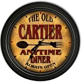 Cartier 's Family Diner Black Cascading Pub Style Wall Clock by ZuWEE