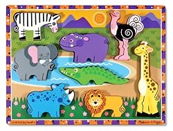 Melissa & Doug Deluxe Wooden Safari Chunky Puzzle