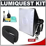 LumiQuest Softbox III Flash Diffuser + Cinch Strap + Accessory Kit for Canon 220EX 270EX 430EX 580EX II, Nikon SB-400 SB-600 SB-800 SB-900, Olympus FL-20 FL-36 FL-50, Pentax AF-360FGZ AF-540FGZ Flashes